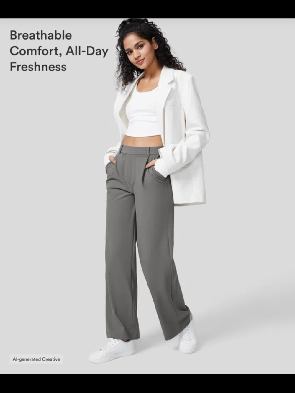 Halara Wide-Leg Women's Pants in Gray - Versatile Everyday Trousers